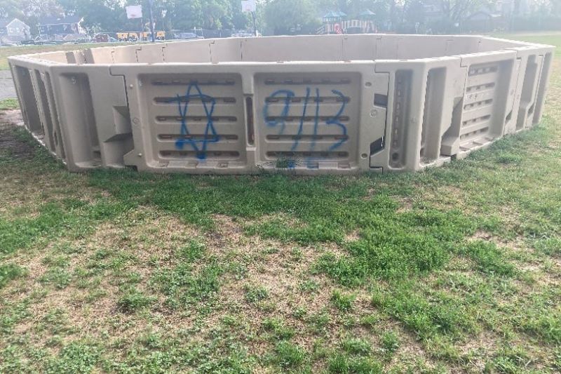 Long Island area elementary school vandalized with antisemitic graffiti - Courtesy Merrick union free school district