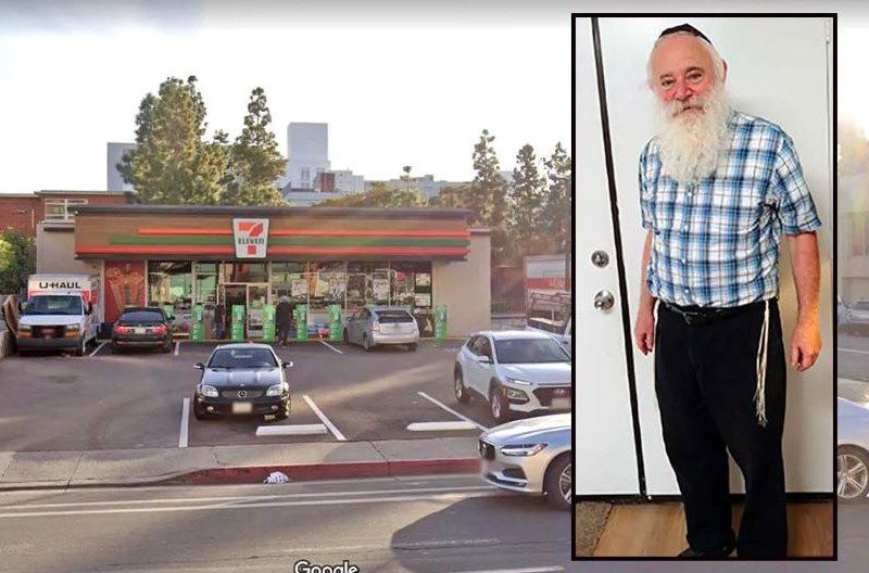 Rabbi Aharon Shapiro said incident at this College Avenue 7-Eleven reflects hateful rhetoric by some political figures. Times of San Diego photo illustration