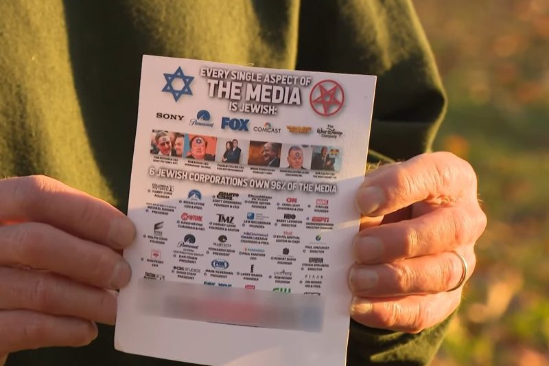 Antisemitic flyers found in Indianapolis, IN (Screenshot)
