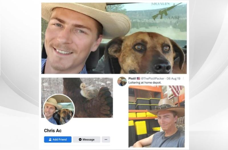 hotographs of himself that Christopher Acret used on Facebook and Twitter.
