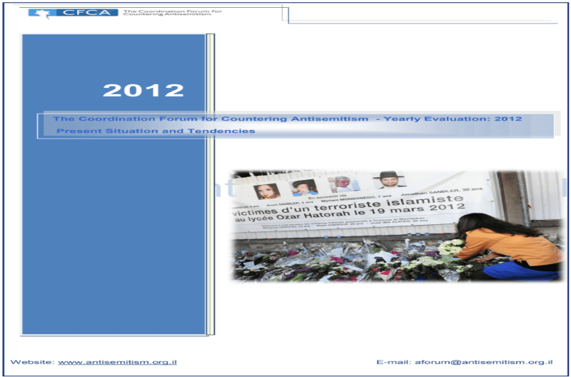CFCA – 2012 Antisemitism report